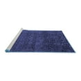 thumbnail image 2 of Ahgly Company Machine Washable Indoor Square Abstract Blue Modern Area Rugs, 5' Square, 2 of 4