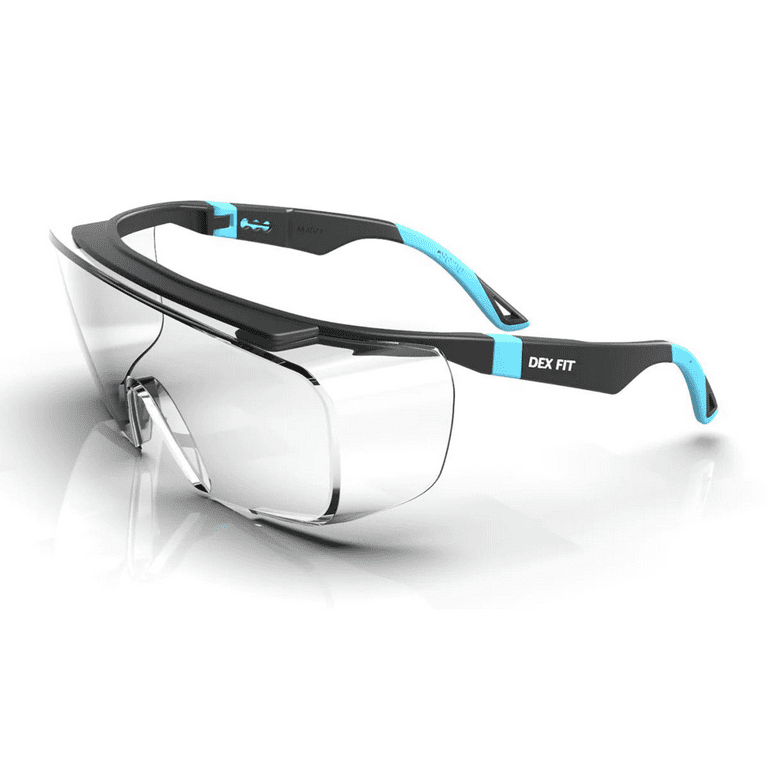 DEX FIT SG210 Safety Glasses OTG Z87 Eye Protection UV Scratch Fog Resistant Black Orange Clear Lens Walmart