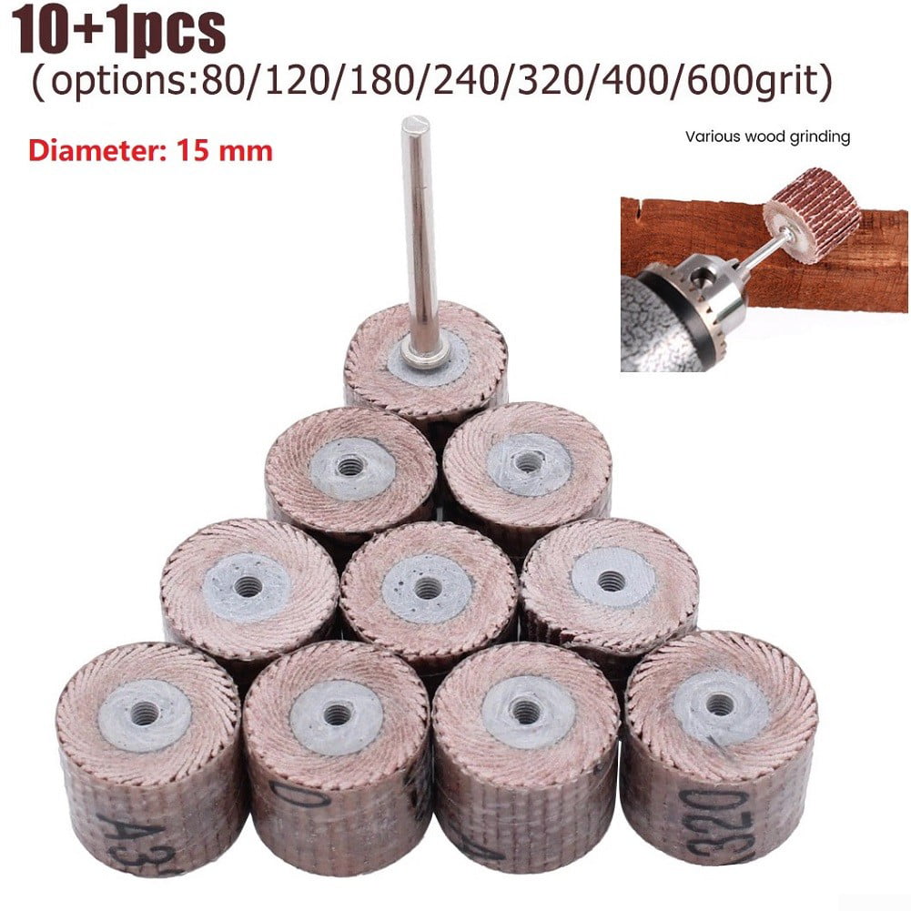 50PC 80-600 Grits Flap Wheel Sandpaper Sanding Discs for Rotary Tool Shaft Drill 