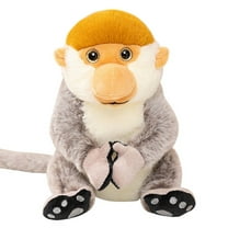 Realistic Proboscis Monkey Toy Soft Stuffed Animal Cuddly Zoo Collectible For Kids Adults