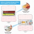 thumbnail image 5 of Plastic Pencil Box Large Capacity Pencil Boxes Clear Boxes with Snap-Tight Lid Stylish Office Supplies Storage Organizer Box Pink Bow Pattern, 5 of 7