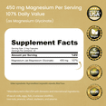 thumbnail image 2 of Magnesium Glycinate 450 MG No Laxative Effect - Vegan - Helps Function of Muscles, Bones, Non-GMO - 120 Veggie Capsules, 2 of 8