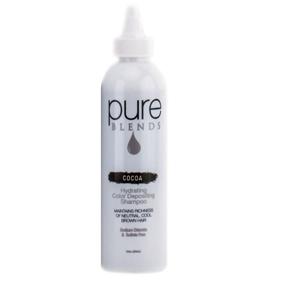 Size : 8.5 oz , Pure Blends Hydrating Color Depositing Shampoo - Cocoa Hair Scalp, Pack of 3 w/ SLEEK Teasing Comb