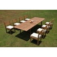 thumbnail image 4 of Grade-A Teak Dining Set: 8 Seater 9 Pc: 118" Double Extension Rectangle Table And 8 Veranda Armless Chairs Outdoor Patio WholesaleTeak #WMVR37, 4 of 4
