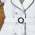 thumbnail image 4 of Miluxas Girl Bodycon Dresses,Business office Midi Cap Sleeve Button Pencil formal Outfits White 2-3Years, 4 of 7