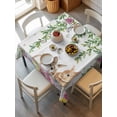 thumbnail image 2 of Happy Easter Suqare Tablecloth - 54 x 54 Inch, Cutte Rabbits Eggs Floral Plants Watercolor Waterproof & StainResistant Tablecloth, Washable Oil-proof Table Cover for Dining/Party/Wedding/Buffet, 2 of 9