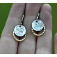 thumbnail image 2 of Pendientes colgantes Tribal semicírculo en espiral Vintage, joyería antigua de Metal, pendientes de abanico geométricos de dos tonos, regalo de fiesta, 2 of 5