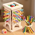 thumbnail image 2 of 3-in-1 Wooden Leaning Tower Strategy Game with Colorful Sticks, Educational Board Game for Fine Motor Skills and Family Bonding, 2 of 7