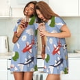 thumbnail image 4 of Sikiie Colorful Koi Fish Print Women's Short-sleeved Nightdress, Round Neck Pullover Nightdress Pajamas Summer Home Wear, 4 of 6