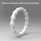 thumbnail image 3 of Alianzas de boda de caucho de silicona para mujer, alianzas de boda de caucho de silicona apilables con puntos trenzados finos, juego de joyas para novias, anillos de aniversario, anillo de, 3 of 5