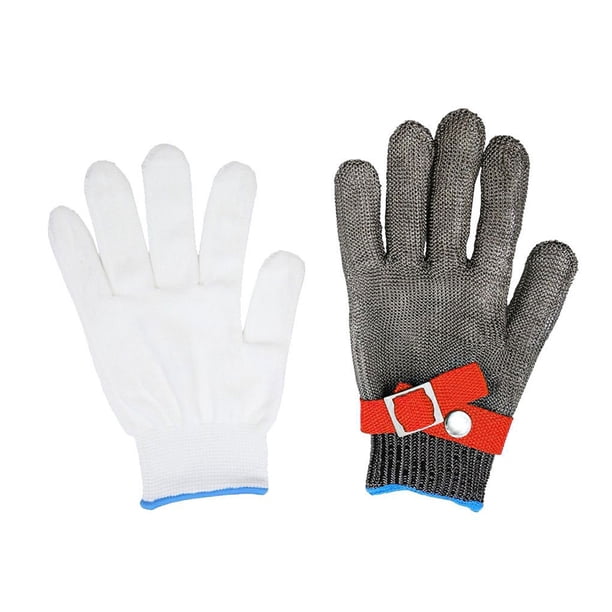Eigraketly Guantes de seguridad universales de nivel 5, ajustables, recubiertos de látex, más anillo de acero PE, manoplas de trabajo, correa de muñeca Artesanía Rojo L Eigraketly TO000224-01
