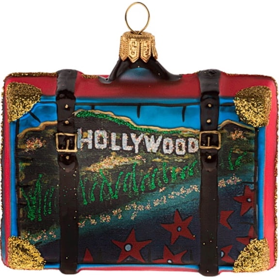 Southern California Travel Suitcase Glass Christmas Ornament ONE Decoration CA