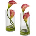 thumbnail image 1 of Double Calla Lily avec Cylindre, Rose - Ensemble de 2, 1 of 1