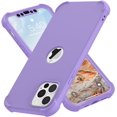 thumbnail image 1 of ORETech Compatible avec Étui iPhone 12 Pro Max avec 2 Protecteurs d'Écran en Verre Trempé 6.7 Pouces, Étui Rigide en Silicone pour iPhone 12 Pro Max Violet, 1 of 7