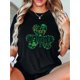 thumbnail image 1 of Women'S Short Sleeve St. Patrick'S Day T-Shirt, Casual Crew Neck Tee with Green Clover Print, PolyesCamisetas de verano para mujer, manga corta, cuello redondo, casual, lindo, con gráficos, camisetas, 1 of 6