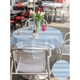 thumbnail image 6 of Outdoor Tablecloth with Umbrella Hole Zipper Blue Stripes Round Tablecloth 54" Waterproof Outside Table Cloth Modern Simple Geometric Striped Pattern Patio Table Cover Tablecloths for Picnic Party, 6 of 8