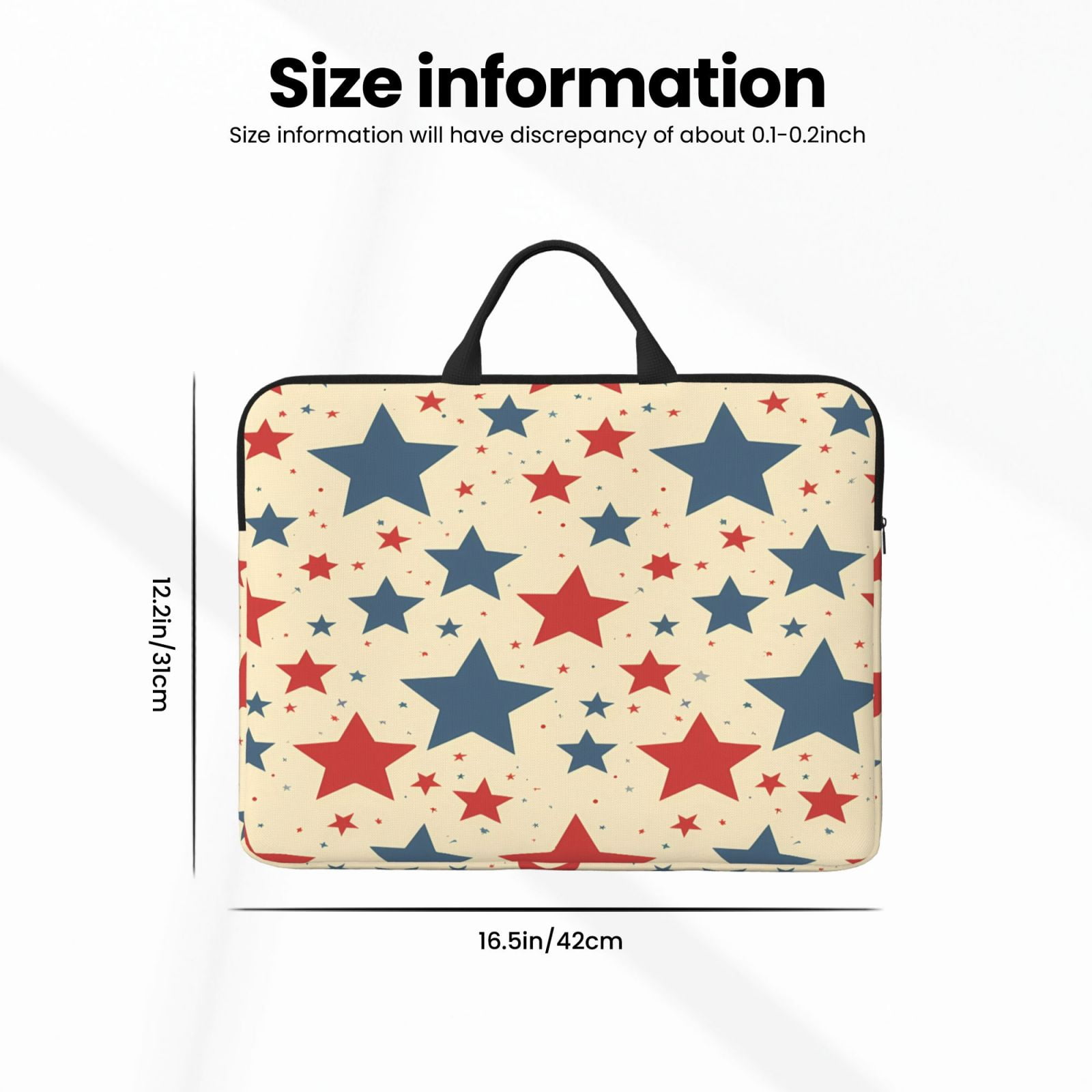Laptop Sleeve Bag For Women Men 14inch Waterproof Durable Protective Computer Carrying Cover Handle Laptop Case Bag Independence Day Theme Elements Star (1)