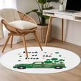 thumbnail image 3 of Area Rug 48in, Saint Patrick's Day Green Irish Shamrock Leaf Truck Floor Carpet Living Room Rug, White Non-Slip Welcome Mat Indoor Rugs for Bedroom Dining Room, 3 of 9