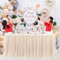thumbnail image 3 of 6ft Tulle Table Skirt Baby Shower Tablecloth for Rectangle Tables Ruffle Tutu Table Skirts Desk Skirt for Princess Girls Birthday Party Cake Dessert Table Decorations, 3 of 6