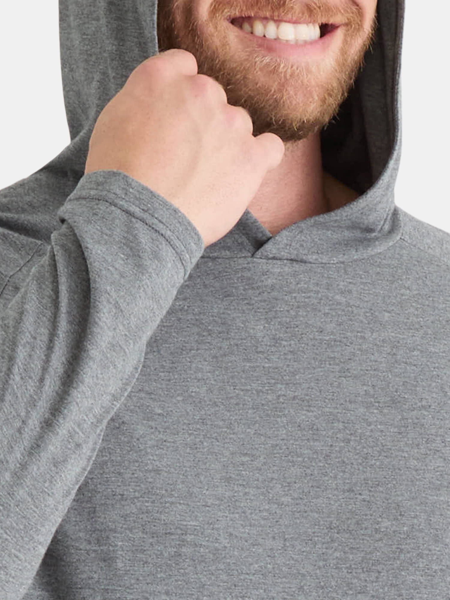 Athletic Works Men's Tri Blend Long Sleeve T-Shirt Hoodie, Sizes S-3XL