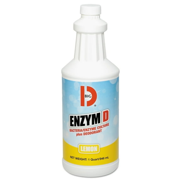 Big D Industries Enzym D Digester Liquid Deodorant, Lemon, 32oz, 12/Carton
