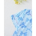 thumbnail image 4 of WIBACKER S-2XL Womens Pajamas Set Short Sleeve Pjs Button Down 2 Piece Loungewear Sets Blue Bowknot Sleepwear, 4 of 10