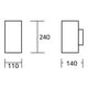 thumbnail image 5 of Estevez, Luminario de muro PRISMA, Color blanco, Foco G9, 110×140×240 mm, 5 of 7