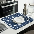 thumbnail image 3 of Dark Blue Christmas Animal Pattern Dish Drying Mat for Kitchen 1 Pack, Ultra Absorbent Microfiber Dishes Drainer Mats,16x18in(41x46cm), 3 of 6