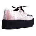 thumbnail image 3 of TUK A8821 Velvet Stitch Checker Ribbed Platform Flatform Lace Up Creeper Sneaker 11, 3 of 4