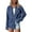 Blue, variant on Women's Button Down Shirts Fall Long Sleeve Textured Stripe Tops Oversized Shacket Jacket Knit Blouses