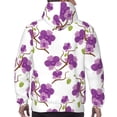 thumbnail image 3 of Bingfone Orchids Flowers Men's Drawstring Hoodie Long Sleeve Pocket Sweatshirts-Medium, 3 of 6