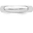 thumbnail image 4 of Sterling Silver Rhodium-Plated 4mm Half-Round Band (Size 5) Made In United States qwh040rh-5, 4 of 5