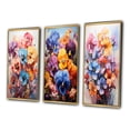 thumbnail image 3 of Designart "Multicolored Acrylic Representing Pansies II" Floral Framed Wall Art Set Of 3 - Multi-Color Pansies Frame Canvas Set For Living Room Decor, 3 of 7