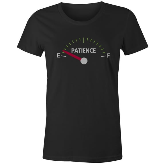 9 Crowns Tees Patience Low Funny Graphic Tee Shirt (Juniors Black, XS)