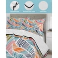 thumbnail image 4 of Quilts Queen Size, Abstract Beach Soft Comforter Bedding Set for Bed, Summer Colorful Coastal Ocean Sea Wave Lightweight Quilted Bedspread with Pillow Cover(2 Pieces) for All Season, 90x96 Inch, 4 of 6