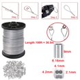 thumbnail image 4 of Alambre Para Colgar Cuadros Recubierto De Vinilo De 1,5 Mm Hasta 150 Libras 100 Pies (30,5 M) Carrete De Alambre Para Cuadros De Acero Inoxidable Con 40 Fundas De Aluminio Para Engarzar Alambre Pesado, 4 of 5