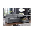 thumbnail image 5 of Kipling II 92.5"W Light Gray Chenille Sleeper Sectional Storage Cupholder USB, 5 of 6