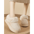 thumbnail image 3 of Women's Slippers with Memory Foam, Faux Fur Lined Indoor Outdoor House Shoes with Rubber Sole for Ladies, 3 of 8