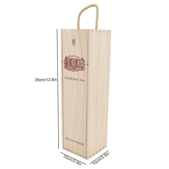 Caja De Vino Tinto, Material De Madera De Caja De Vino Tinto De Tacto Suave Para Decoración De Regalo