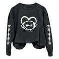 thumbnail image 4 of XIAONU Womens Sweatshirts Canarium Album Ball Trend Printed -Lined Hoodless Sweatshirt Round Neck Baggy Long Sleeve Pleasure Pullover Sportswear, 4 of 4
