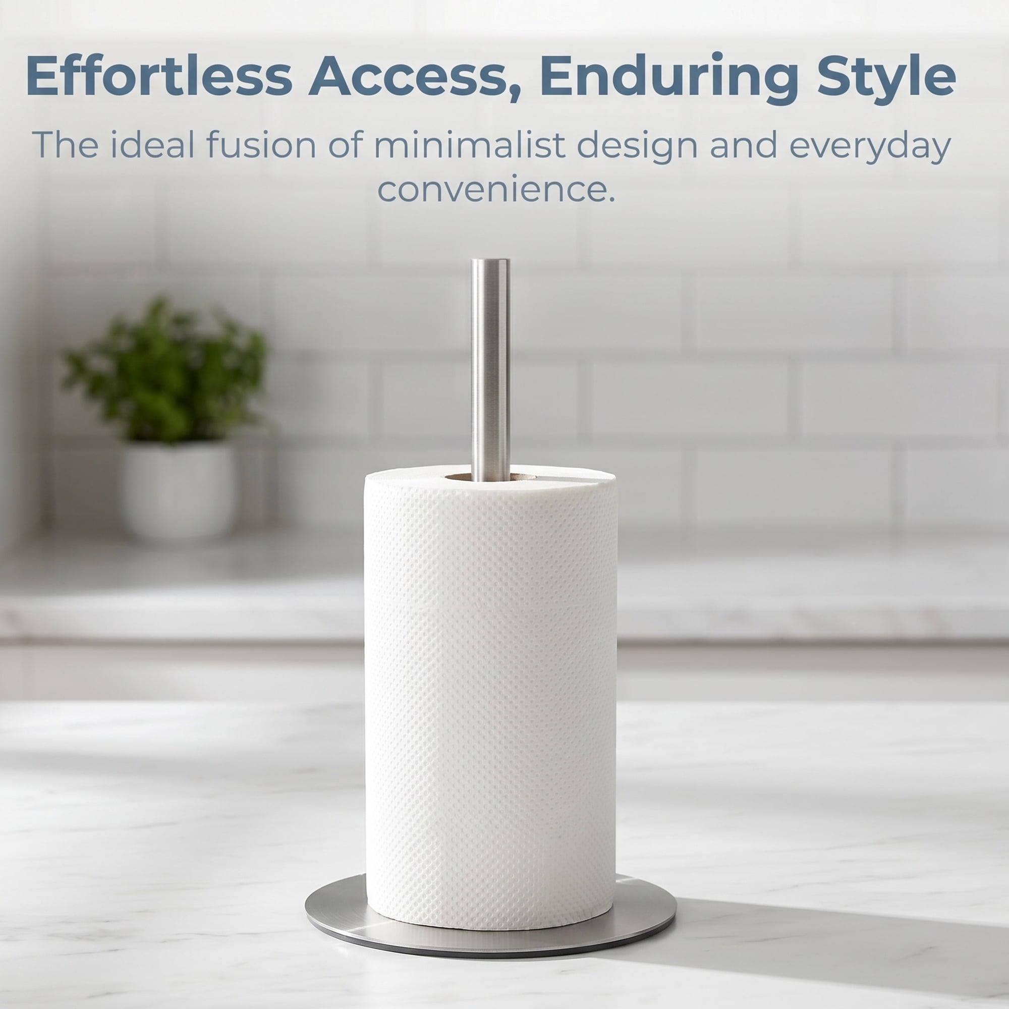 Unique Bargains Countertop Non Slip Base Dispenser Paper Towel Holder Silver B 11.8x6.7in