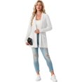 thumbnail image 5 of JWD Women's Open Front Cardigan with Pockets Long Sleeve Lightweight Casual Sweater White M, 5 of 6