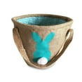 thumbnail image 1 of Pascua linda huevo canasta caza con mango bolso chocolates organizador cubo jute bolso bolsa fiesta decoración niños adultos azul Methold HA012606-03, 1 of 7