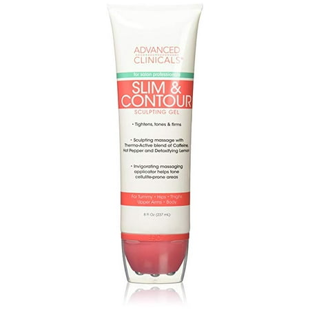 Slim & Contour Sculpting Gel. Massaging Gel with Applicator for Tummy, Hips, Thighs, Upper Arms, Body. With Capsaicin, Coffee Bean Oil, and Seaweed