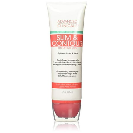 Slim & Contour Sculpting Gel. Massaging Gel with Applicator for Tummy, Hips, Thighs, Upper Arms, Body. With Capsaicin, Coffee Bean Oil, and