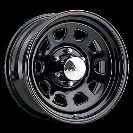 1 Allied - Pacer 15x7 6X5.50 -6 342B Black Daytona Black w/Red & Blue Pin Stripes Wheel Rim