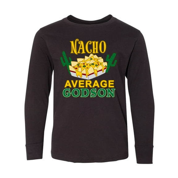 Inktastic Nacho Average Godson with Nachos and Cacti Long Sleeve Youth T-Shirt