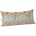 thumbnail image 2 of Watercolor Floral Body Pillow Covers 20"x54", Spring Roses Eucalyptus Leaf Plants Beige Soft Brushed Microfiber Breathable Throw Pillow Covers, Pillowcase with Zipper for Couch Sofa Bedroom, 2 of 9