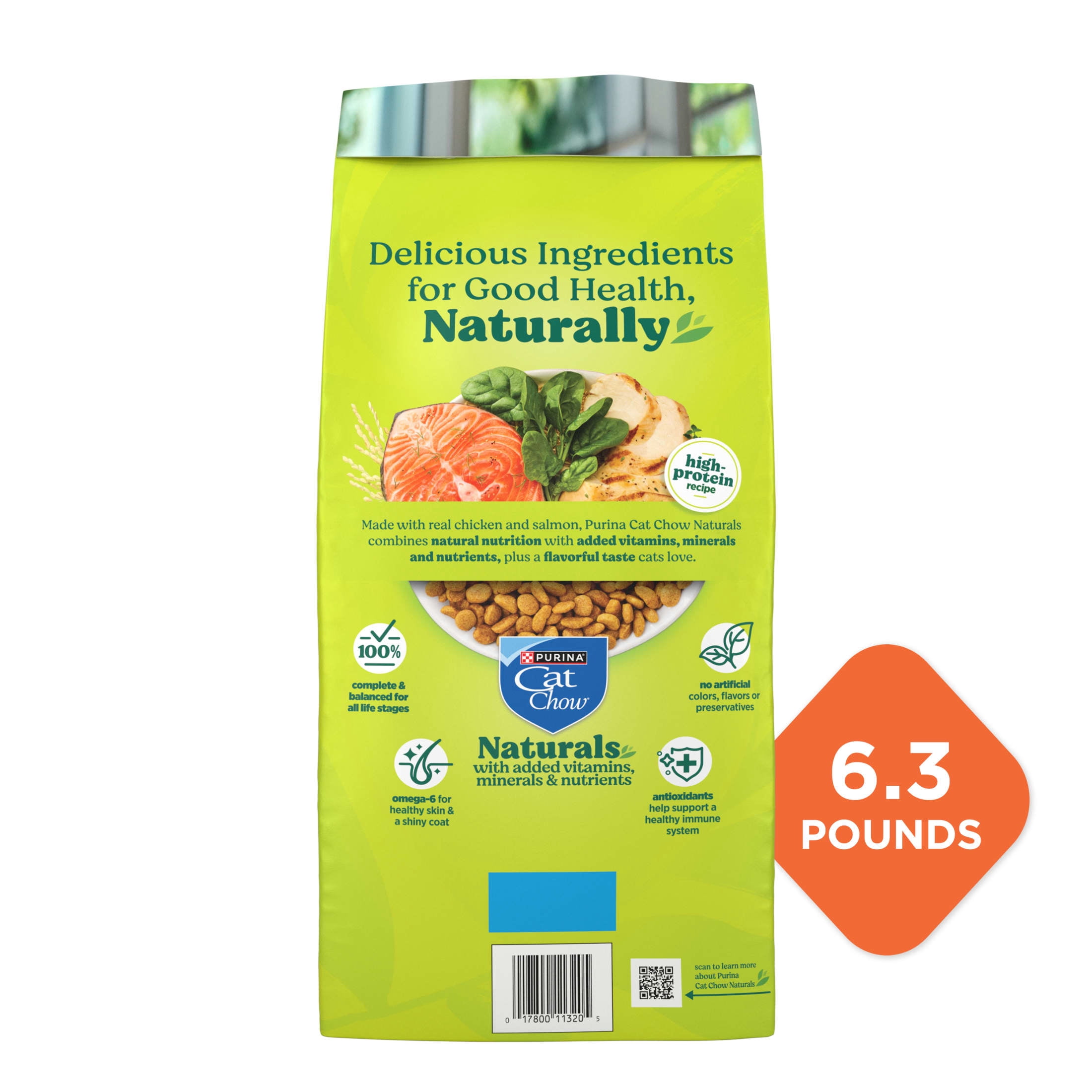 (2 pack) Purina Cat Chow Naturals with Real Chicken Dry Cat Food, 6.3 lb.