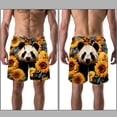 thumbnail image 3 of luoweisi Men's Beach Shorts Quick Dry Swim Trunks with Mesh Lining Panda Sunflower L, 3 of 5